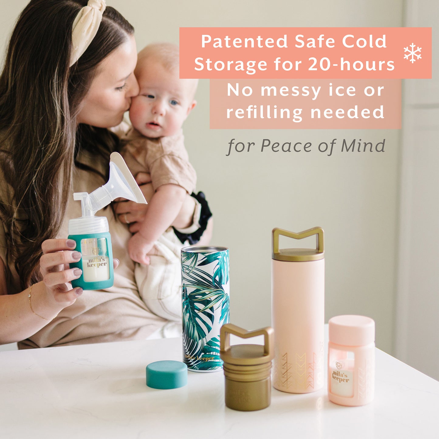 MilKeeper Breast Milk Cooler Starter Set, Pink Sands