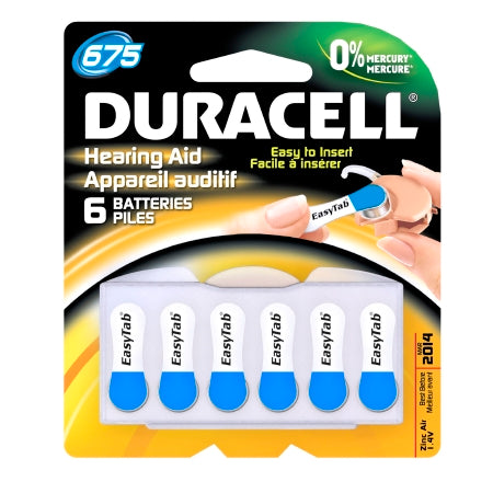Duracell Zinc-Air Size 675 1.4V Disposable Hearing Aid Battery, 6 ct.