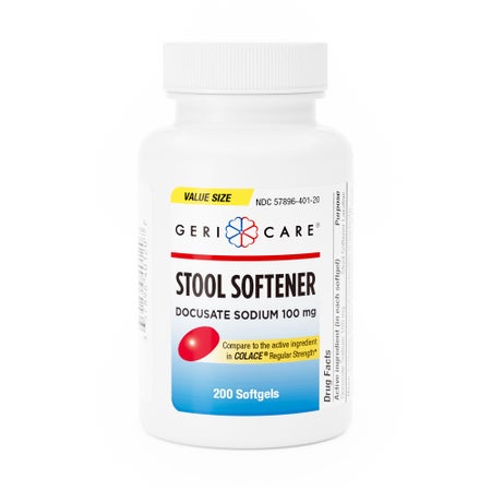Stool Softener Geri-Care® Softgel 200 per Bottle 100 mg Strength Docusate Sodium (BT)