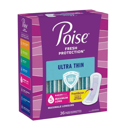 Poise Fresh Protection Ultra Thin Pads, Maximum Long