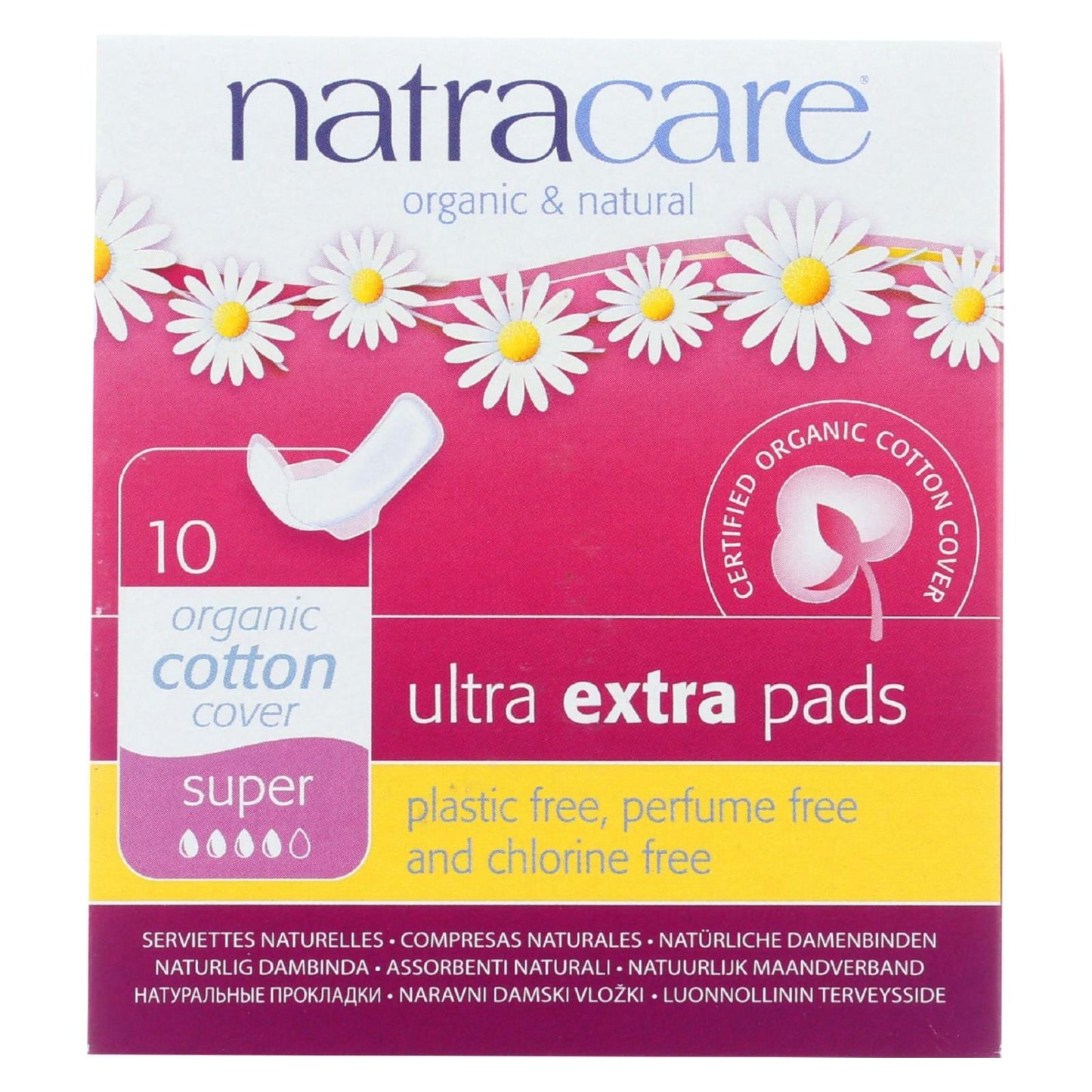 Natracare Super Ultra Extra Pads with Wings, 10 Count