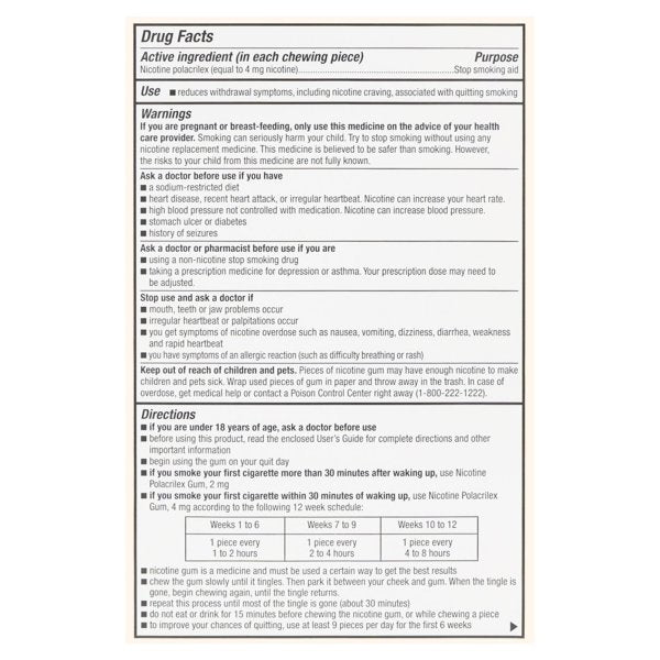 Foster & Thrive Nicotine Gum, 2 - 4 mg, Uncoated, Stop Smoking Aid