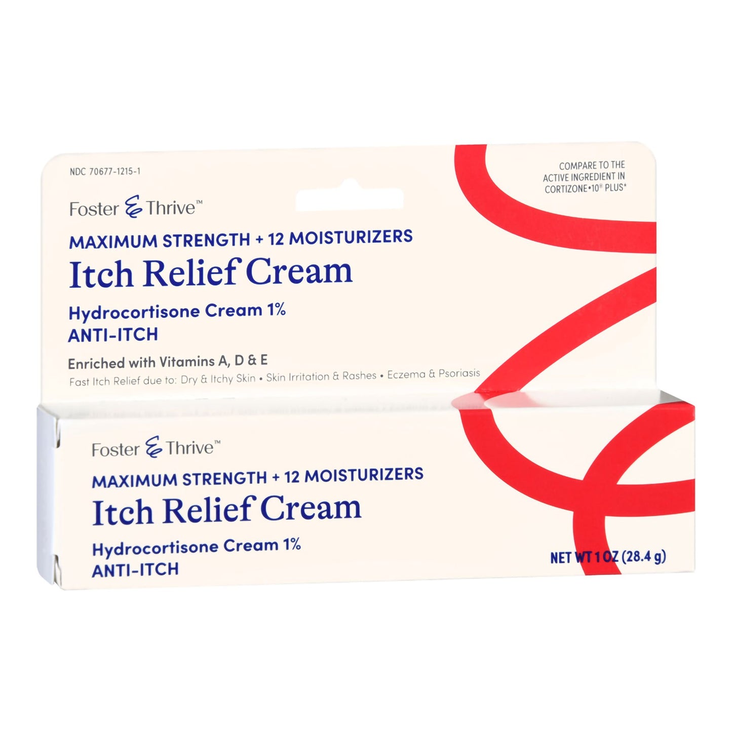 Foster & Thrive 1% Hydrocortisone + 12 Moisturizers Itch Relief Cream