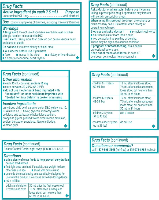 Imodium A-D Anti-Diarrheal Oral Solution, Mint, 4 fl. oz.