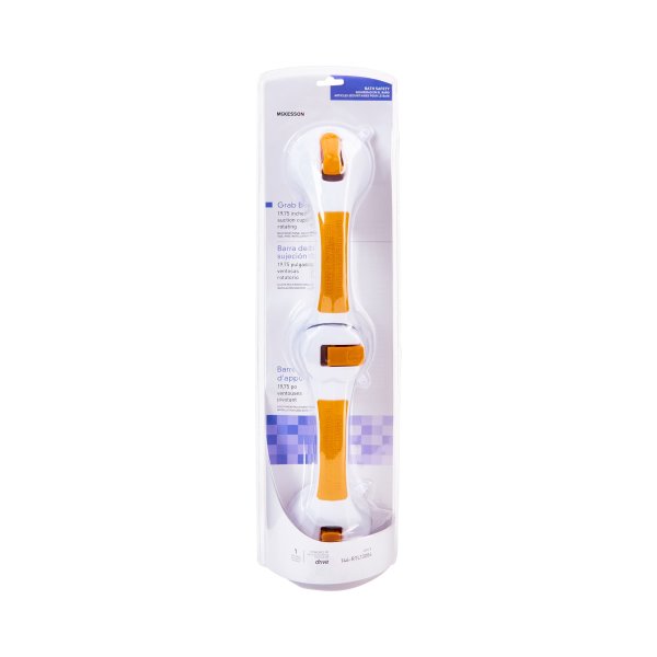 McKesson Rotating Suction-Cup Plastic Grab Bar, White/Yellow