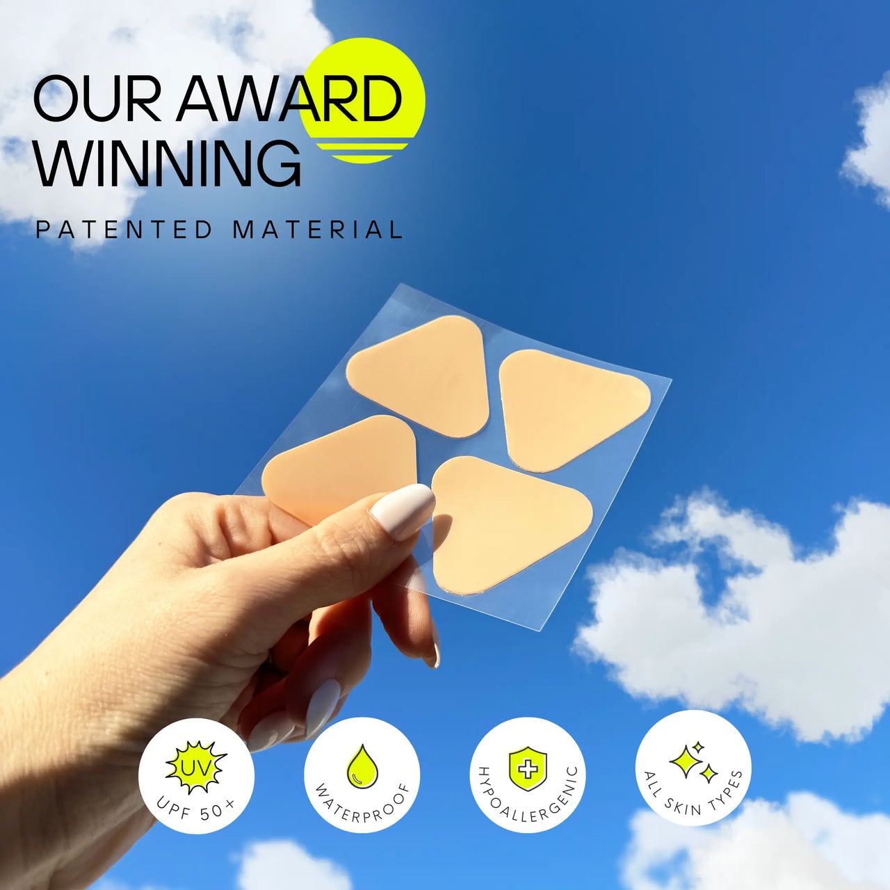 Sun Patch Nose UV UPF 50+ Protection, Nude, 4 Pairs