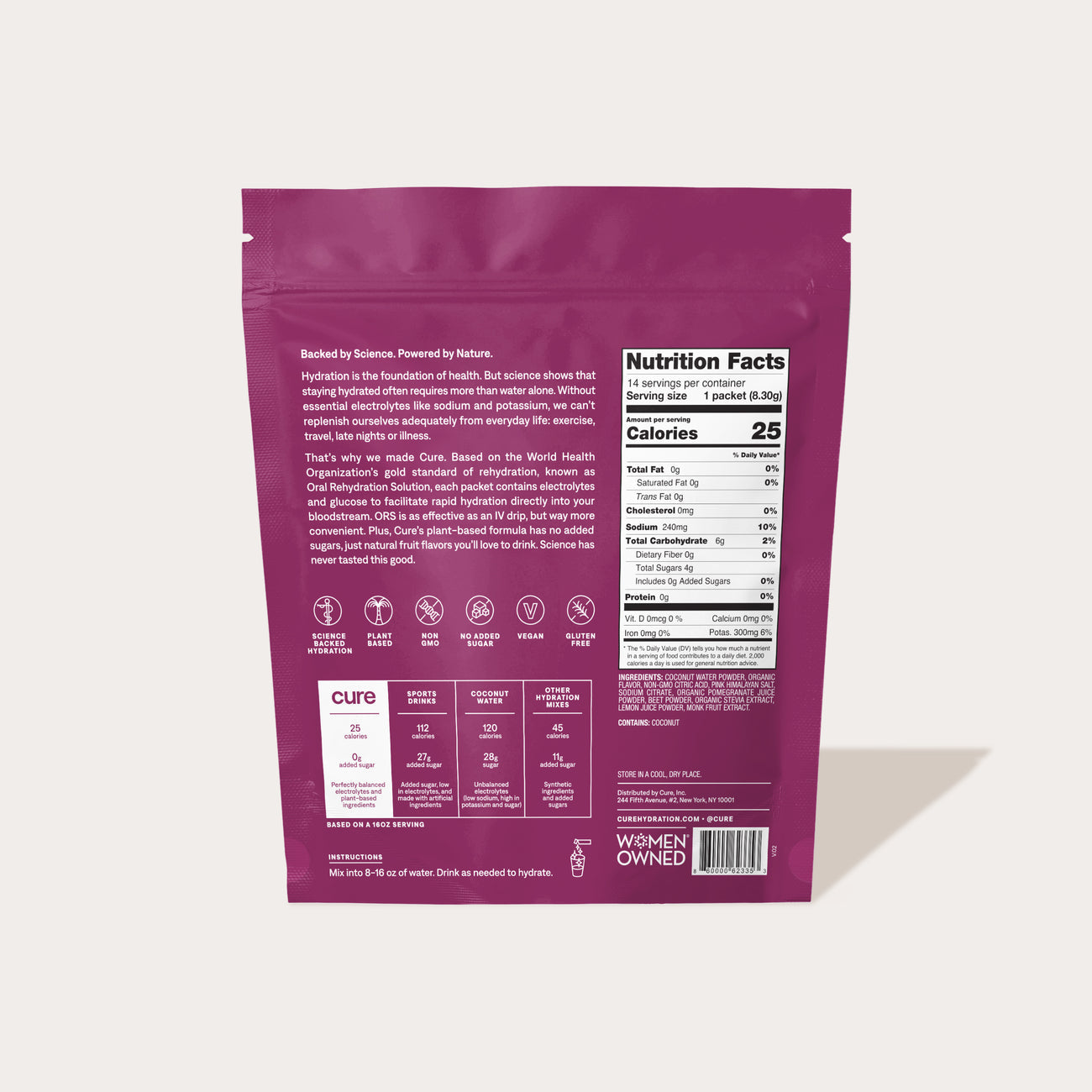 Cure Hydrating Drink Mix, Berry Pomegranite, Sticks + Jar Bundle