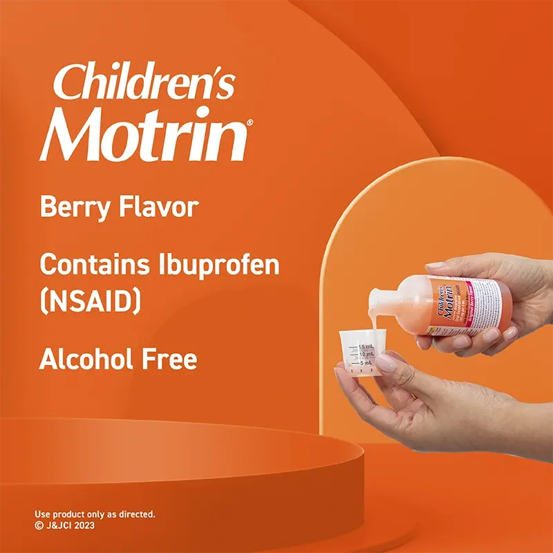 Children's Motrin Ibuprofen Pain Relief, Berry Flavor, 4 oz.
