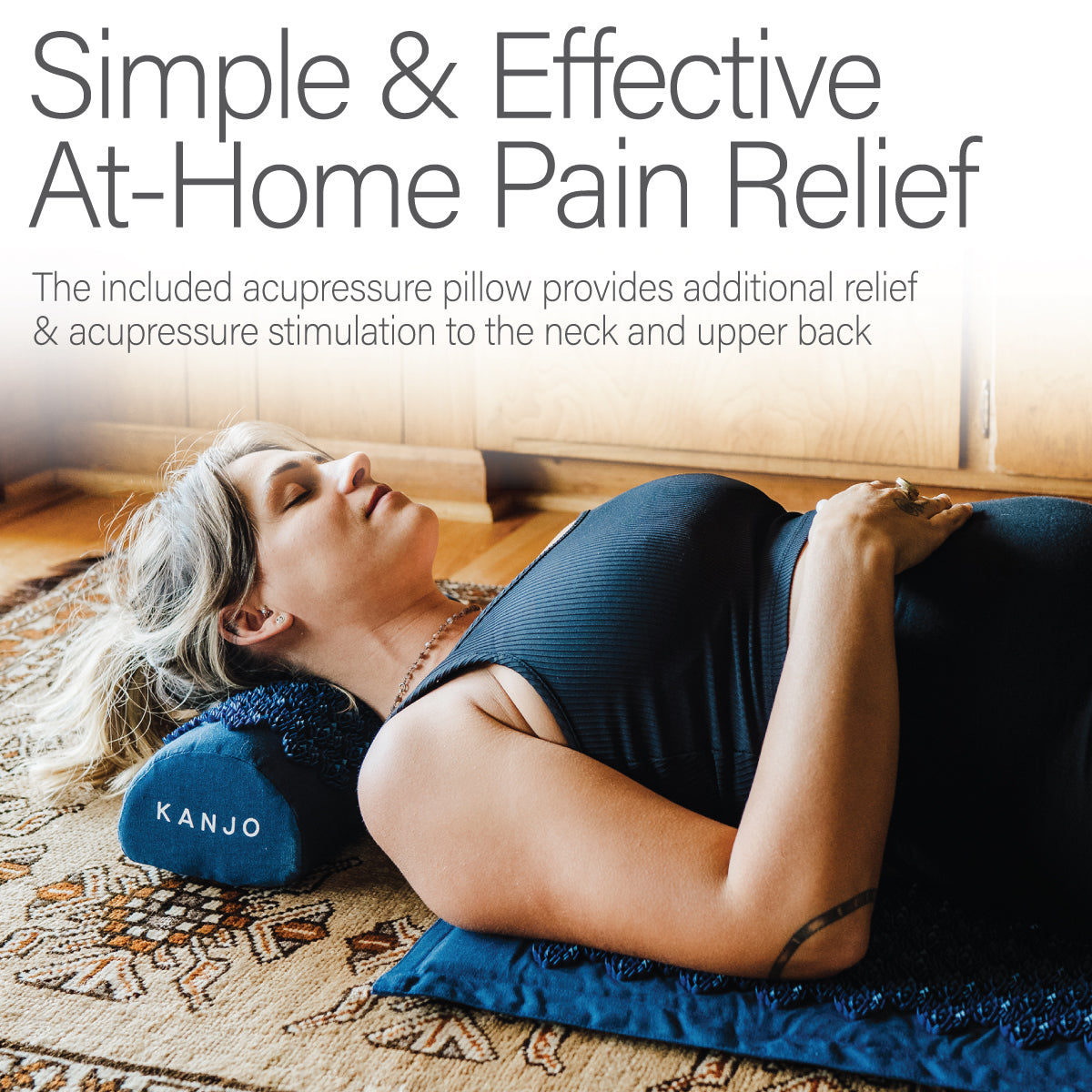 Kanjo Memory Foam Acupressure Mat Set, Large, Black