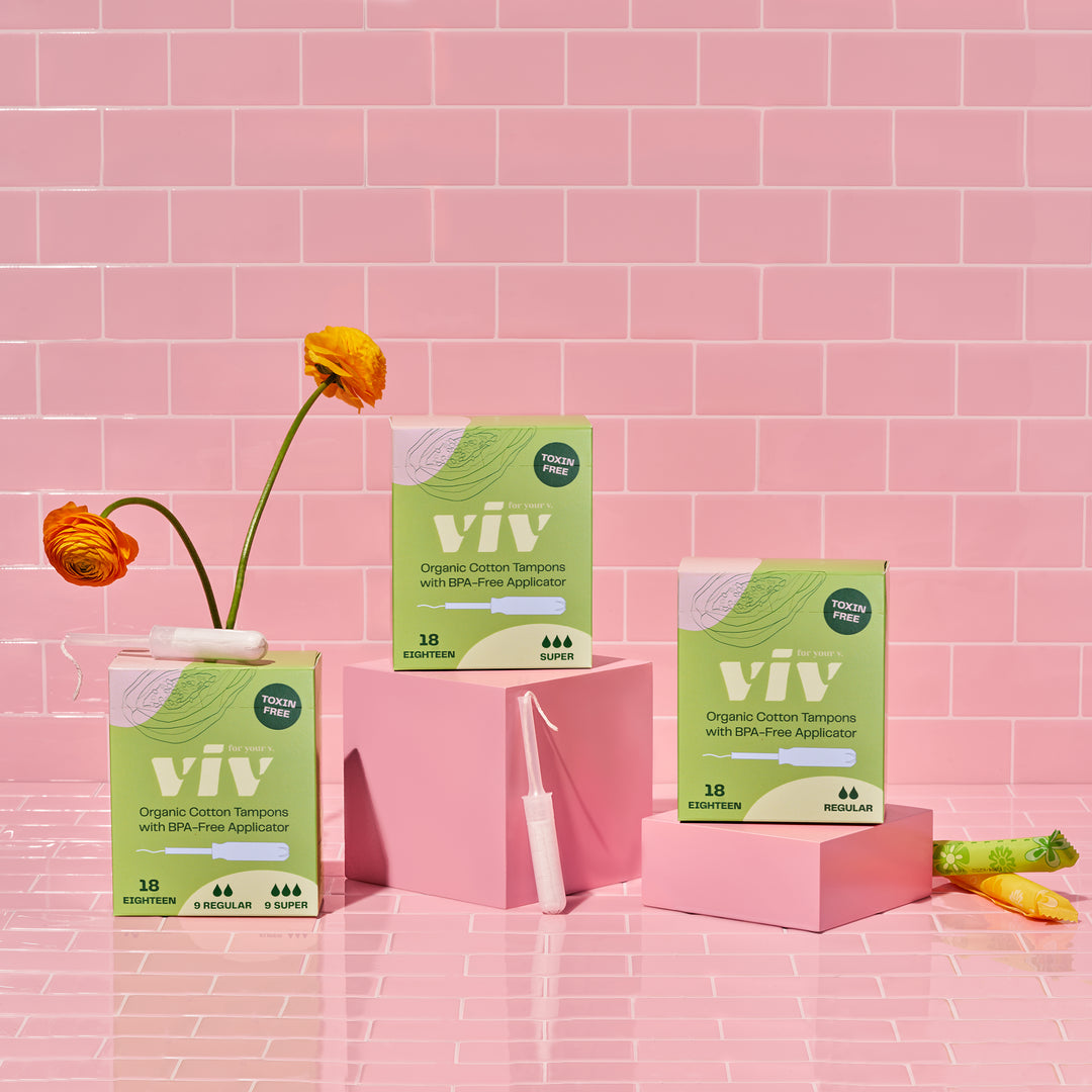 Viv Organic Cotton Tampons, Super, 18 ct.