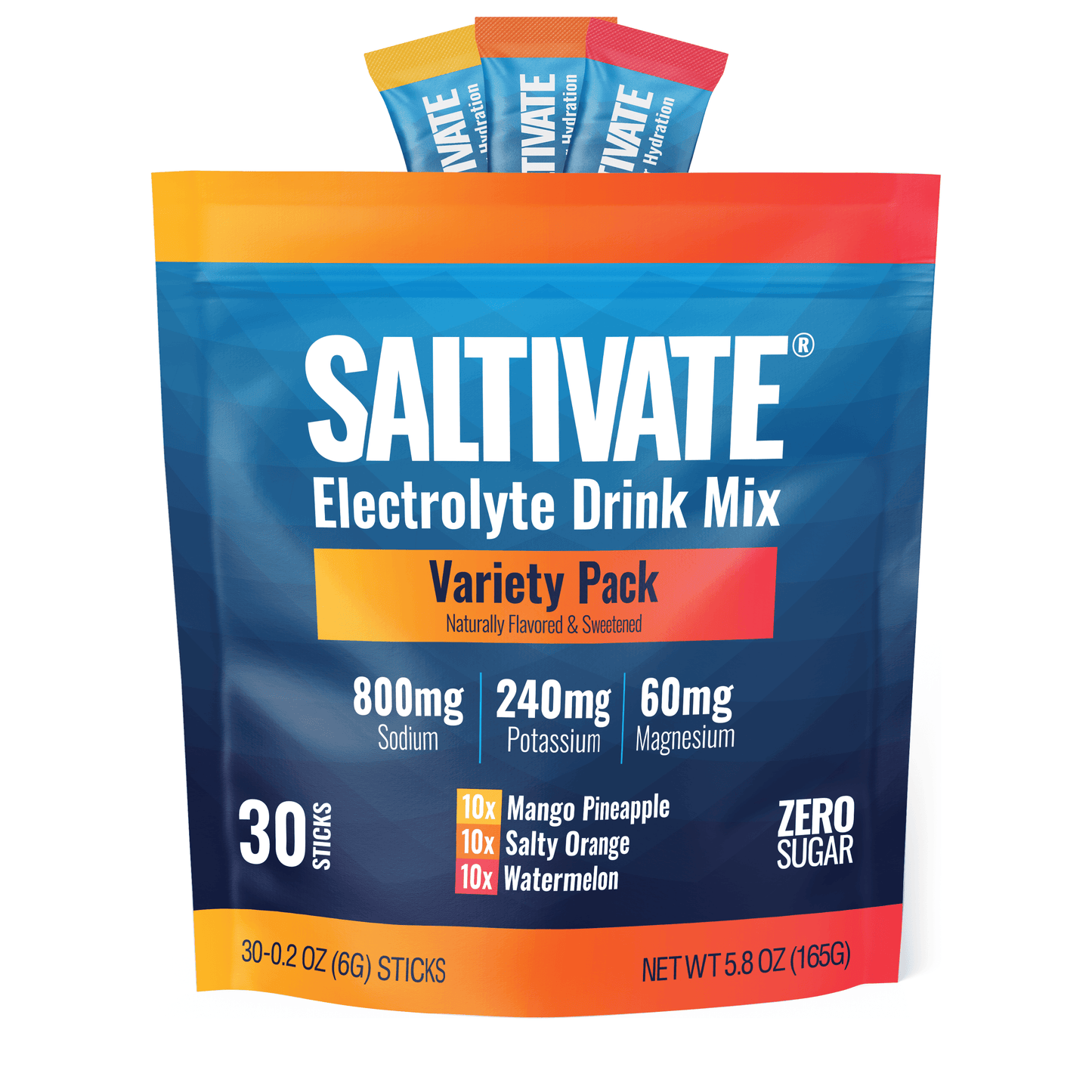Saltivate Hydration Electrolyte Powder Mix Packets, Sugar Free, 30 ct.