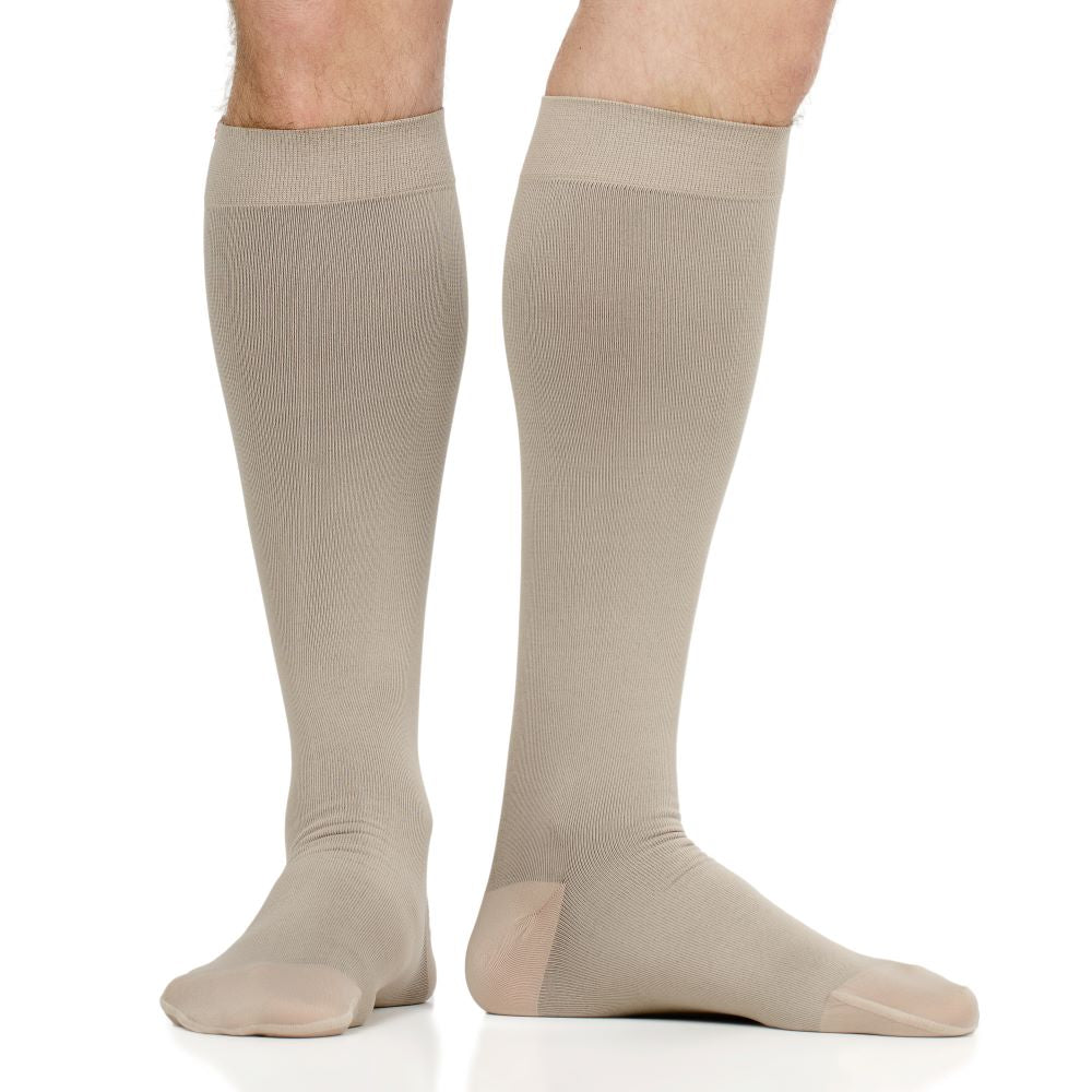 VIM & VIGR Solid Cashew Moisture-Wick Nylon Compression Socks, 30-40 mmHg