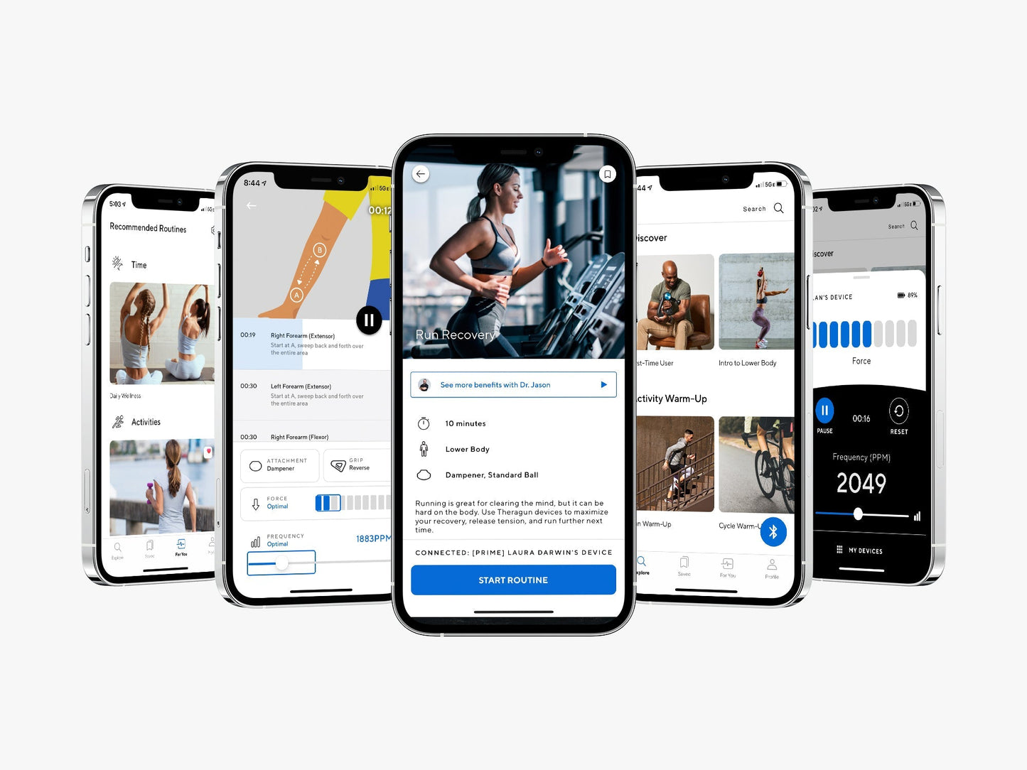 Theragun Prime Percussive Massage Therapy Gun Mobile Application and App Features