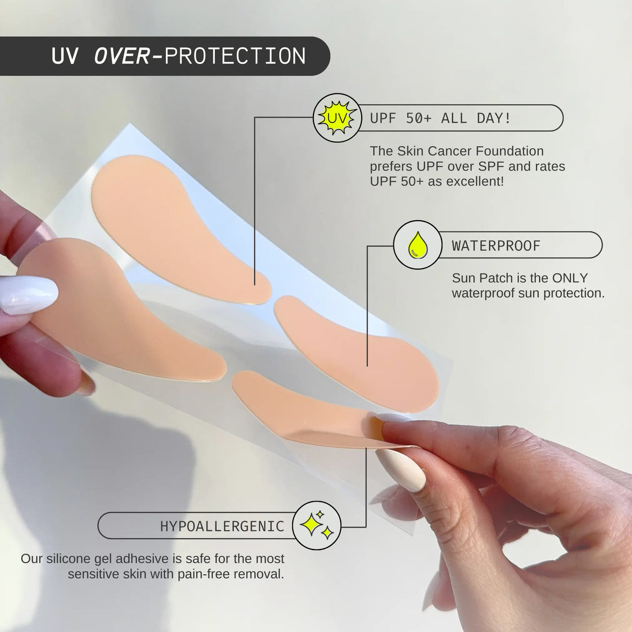 Sun Patch Under-Eye UV UPF 50+ Protection, Nude, 4 Pairs of Patches
