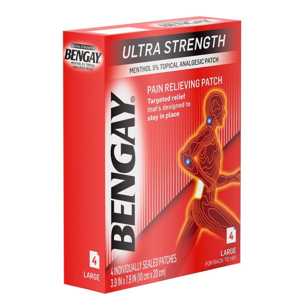 Bengay® Ultra Strength Menthol Topical Pain Relief Patch, 4 ct.