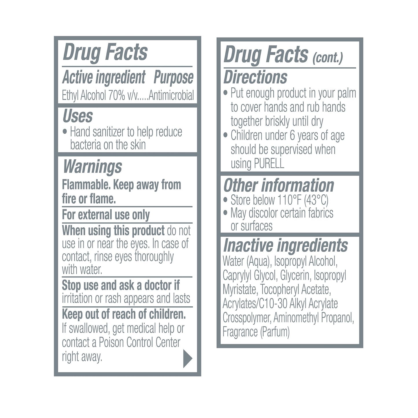 Purell Advanced Hand Sanitizer 70% Ethyl Alcohol Gel, Pump Bottle