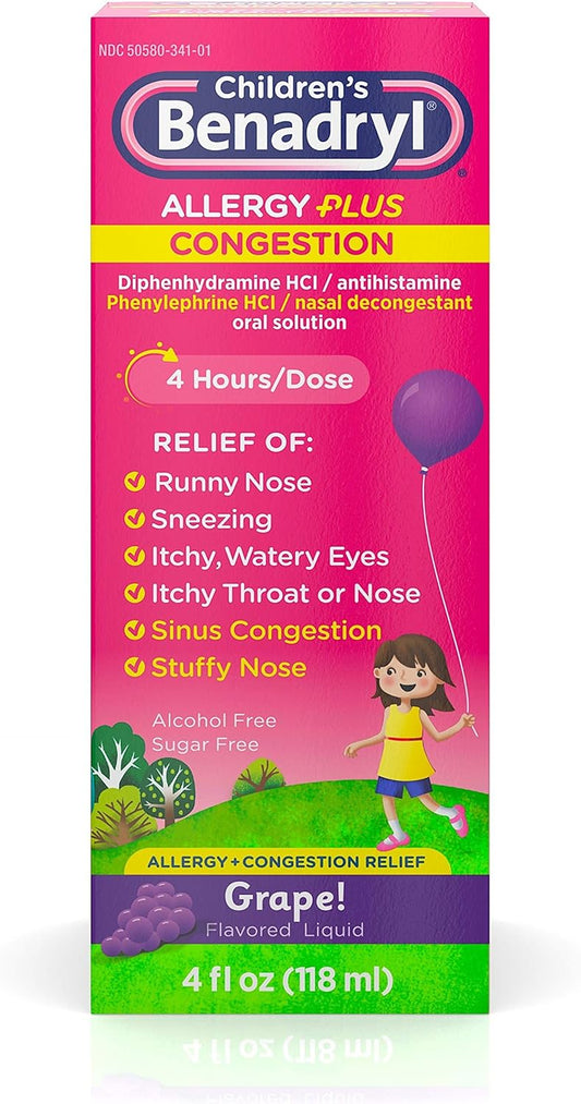 Benadryl Children's Allergy Plus Congestion, 4 fl. oz