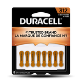 Duracell Size 312 Zinc-Air Disposable Hearing Aid Batteries, 8 ct.