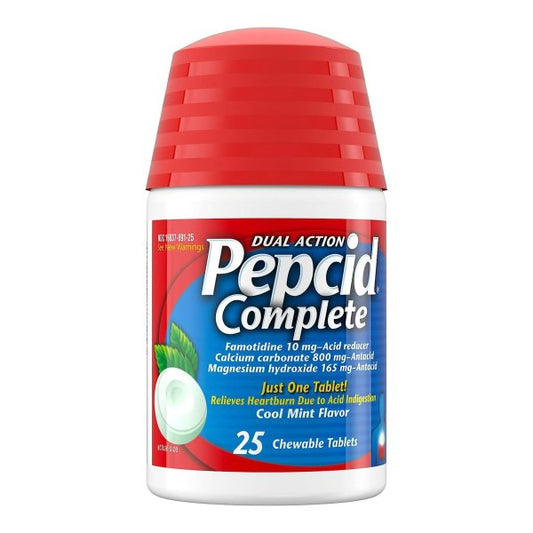 Pepcid Complete Strength Chewable Tablet, Cool Mint, 25 ct