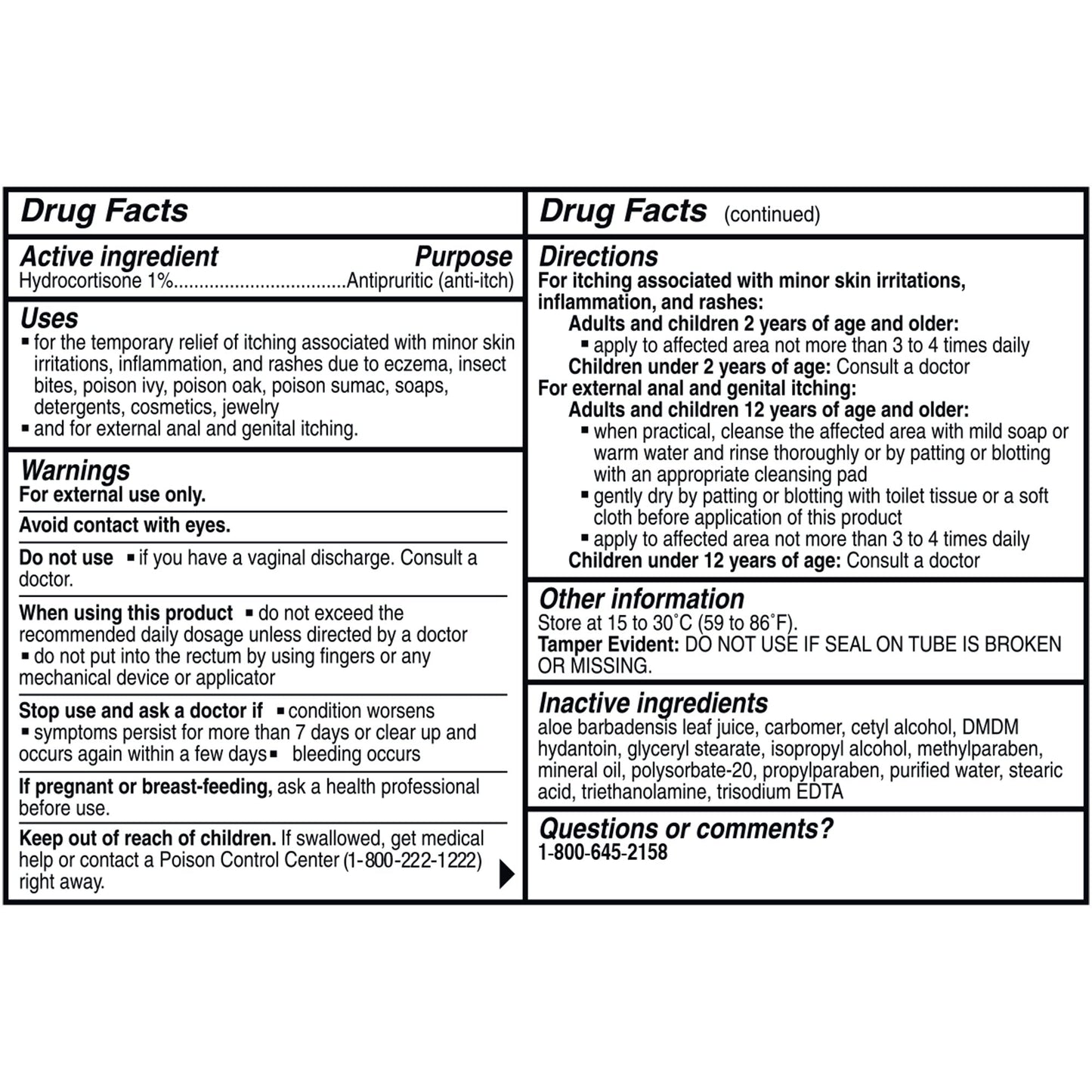 Rugby Hydrocortisone Itch Relief Cream, 1-ounce Tube