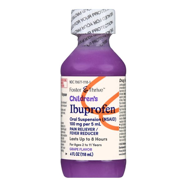 Foster & Thrive Ibuprofen Children's Pain Relief Liquid, Multiple flavors