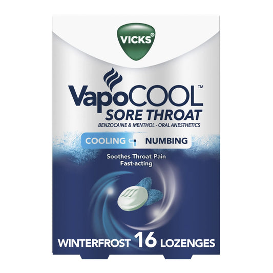 Vicks VapoCOOL Cooling & Numbing Lozenge, Winterfrost, 16 ct.