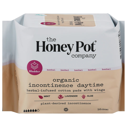 The Honey Pot - Pad Incontinence Day Herbal, 16 ct