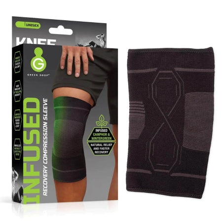 Green Drop™ Infused Compression Sleeve Knee Support, Large/Extra Large