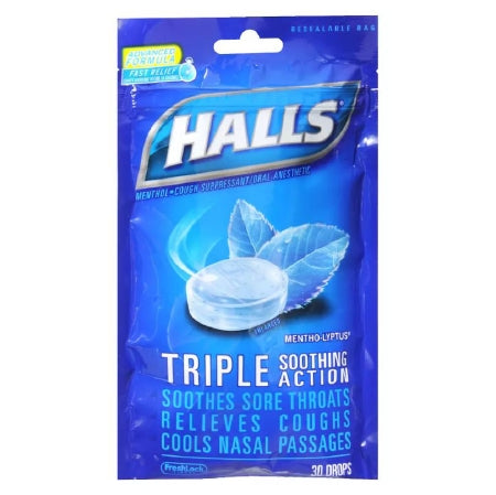 Halls® Menthol Eucalyptus Cold and Cough Relief Drops, 30 ct.
