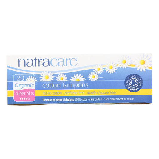 Natracare 100% Organic Cotton Tampons, Super Plus, 20 Pack