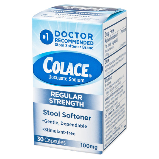 Colace® Docusate Sodium Stool Softener, 30 ct