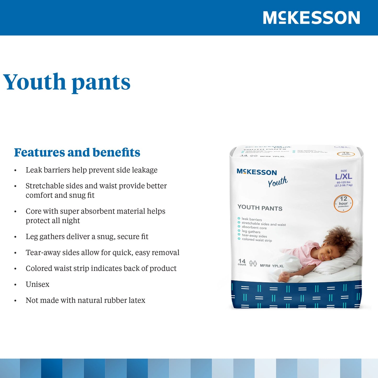 McKesson Youth Pants, Large/X-Large, 56 ct