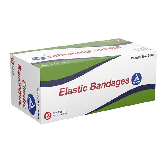 Dynarex® Clip Detached Closure Elastic Bandage, 4 Inch x 4-1/2 Yard, 10 ct