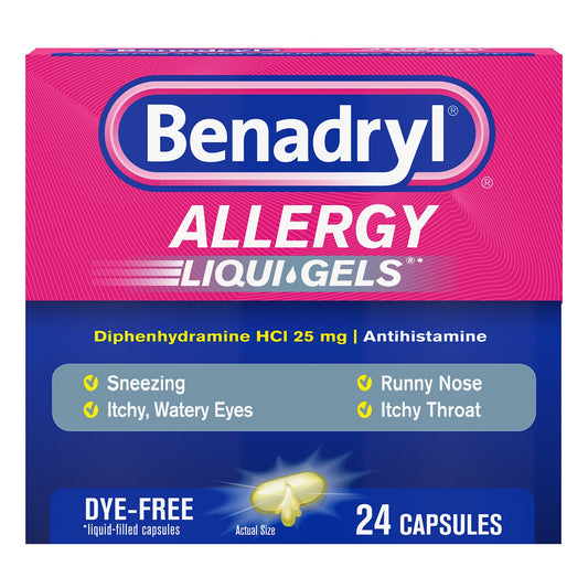 Benadryl® Allergy Relief 25 mg Strength Gelcap 24 per Box