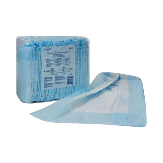 TENA Regular Underpads, Light Absorbency, Blue, Disposable, Latex-Free, 23 X 36 ", 25 ct
