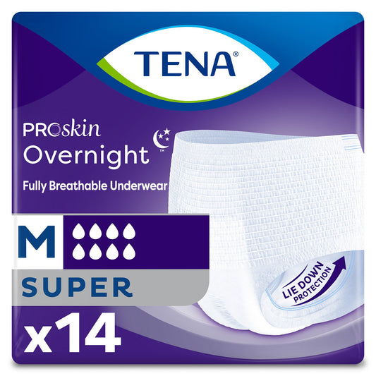 Tena Proskin Overnight Super Absorbent Underwear, Medium, 14 ct