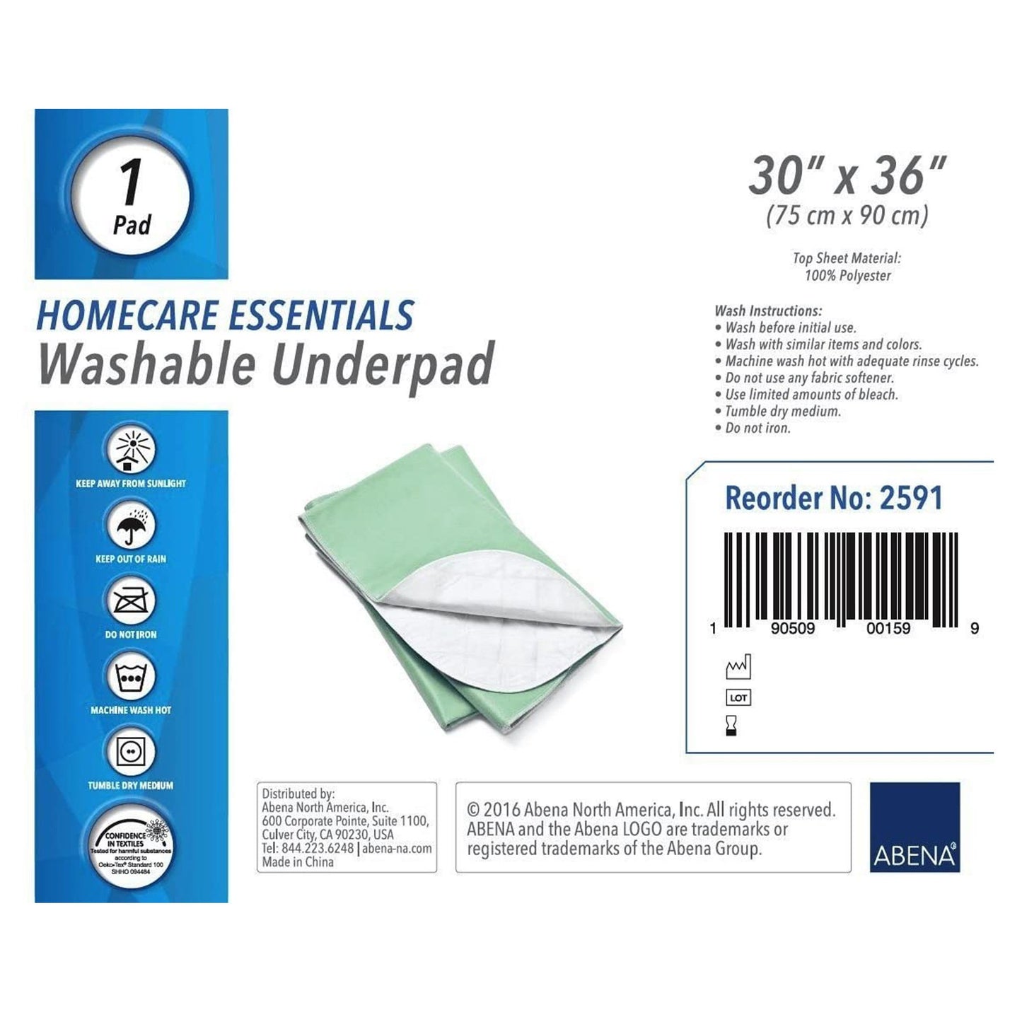 Abena Essentials Washable Underpad, 30" x 36"