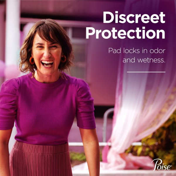 Poise Moderate Absorbency Bladder Control Pads for Women, Long