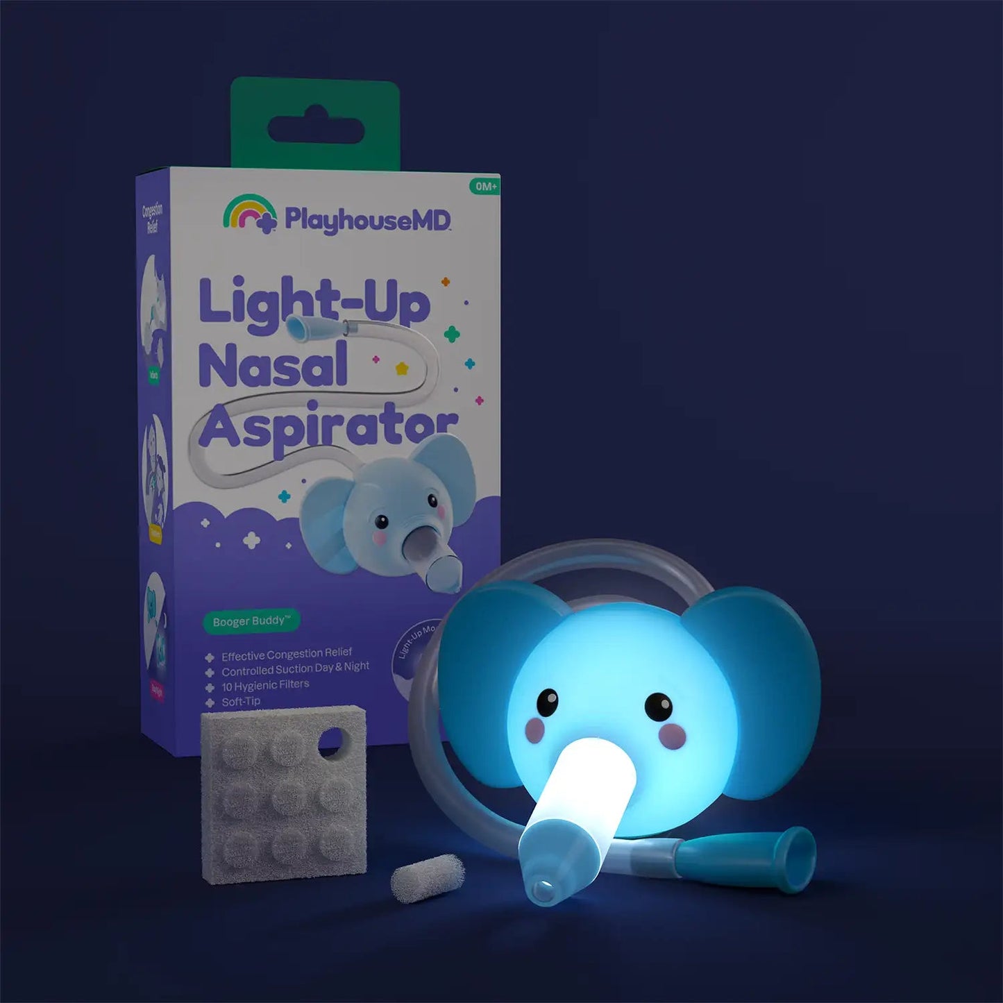 Playhouse MD Light-Up Nasal Aspirator, Luna the Elephant