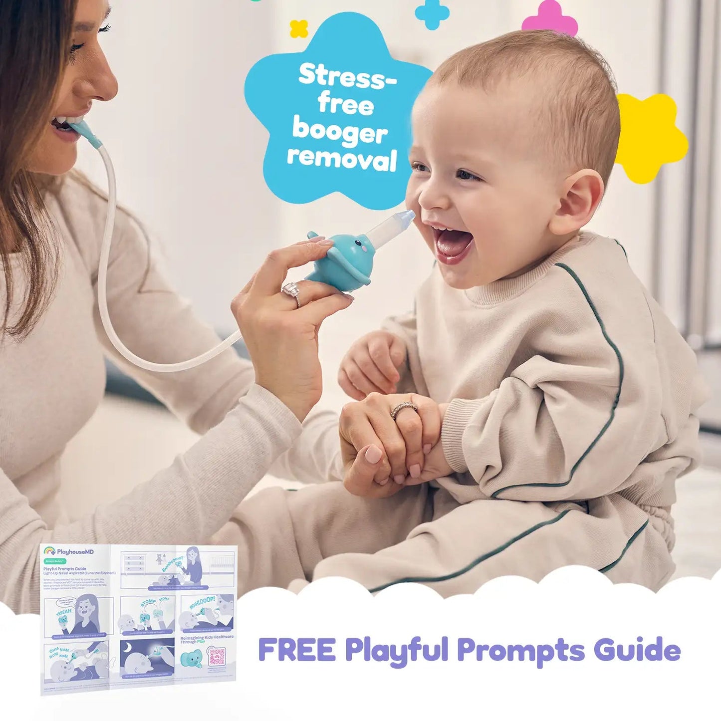 Playhouse MD Light-Up Nasal Aspirator, Luna the Elephant