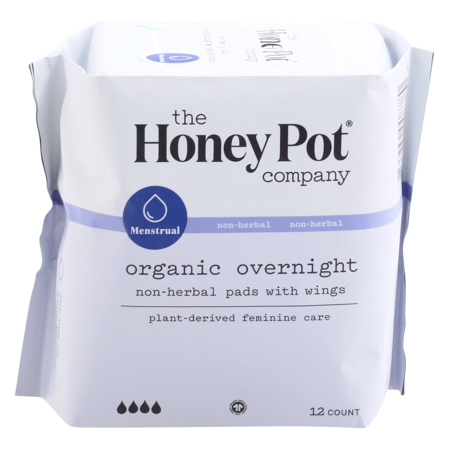 The Honey Pot Overnight Menstrual Pads, 12 ct