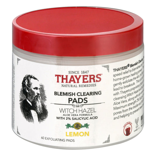 Thayers Natural Remedies Witch Hazel Pads Blemish Pads, Lemon, 60 ct