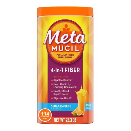 Metamucil 4-in-1 Fiber Supplement Powder, Orange, Sugar Free, 23.3 oz