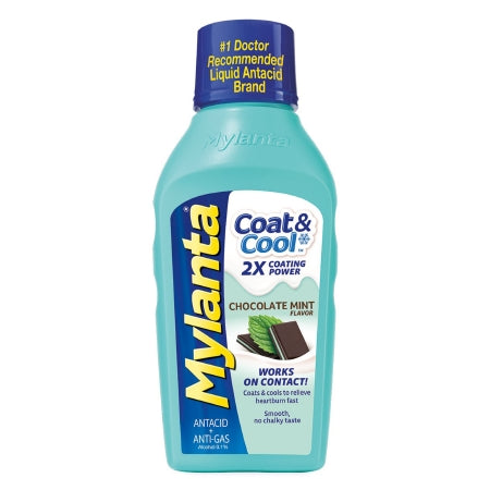 Mylanta Coat & Cool Antacid Relief, Chocolate Mint, 12 fl. oz.