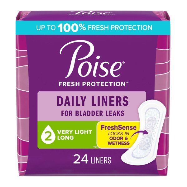 Poise Daily Panty Liners, Light Absorbency, 8.5 in Long Length