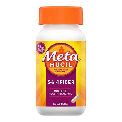 Metamucil 3-in-1 Fiber Capsules, 100 ct.