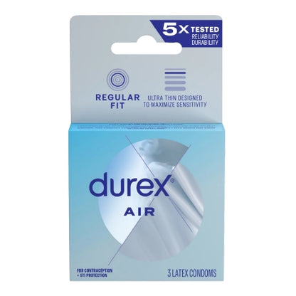 Durex Air Lubricated Latex Condoms, 3 ct.