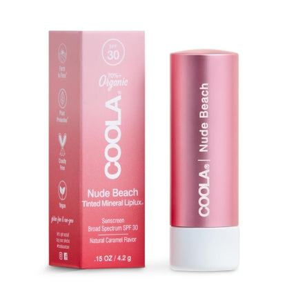 Coola Liplux Lip Balm SPF 30 Zinc Oxide Sunscreen, Tinted, 0.15 oz.