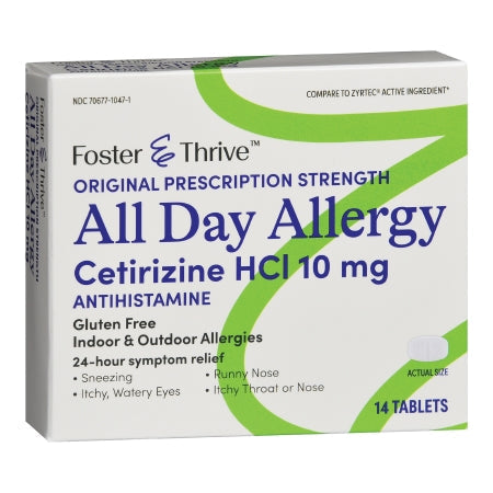 Foster & Thrive Cetirizine 10 mg Allergy Relief Tablets, 14 ct.