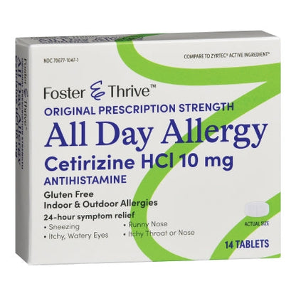 Foster & Thrive Cetirizine 24 Hour Allergy Relief Tablets